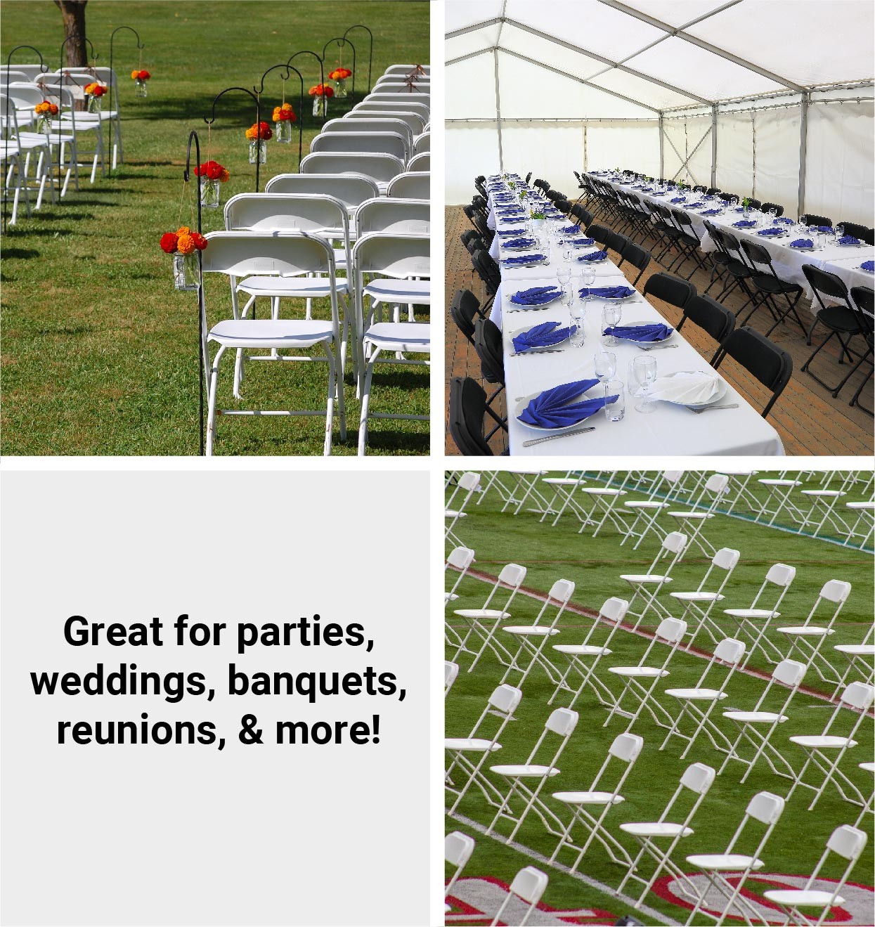 Plastic Folding Chairs Brown 10 Pack Indoor Outdoor Event Party 700 lb Capacity