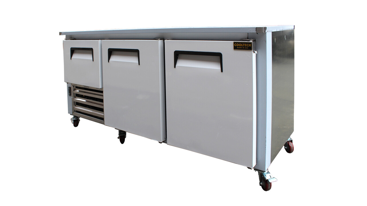 Cooltech 2-1/2 Door Low Boy Worktop Refrigerator 72″