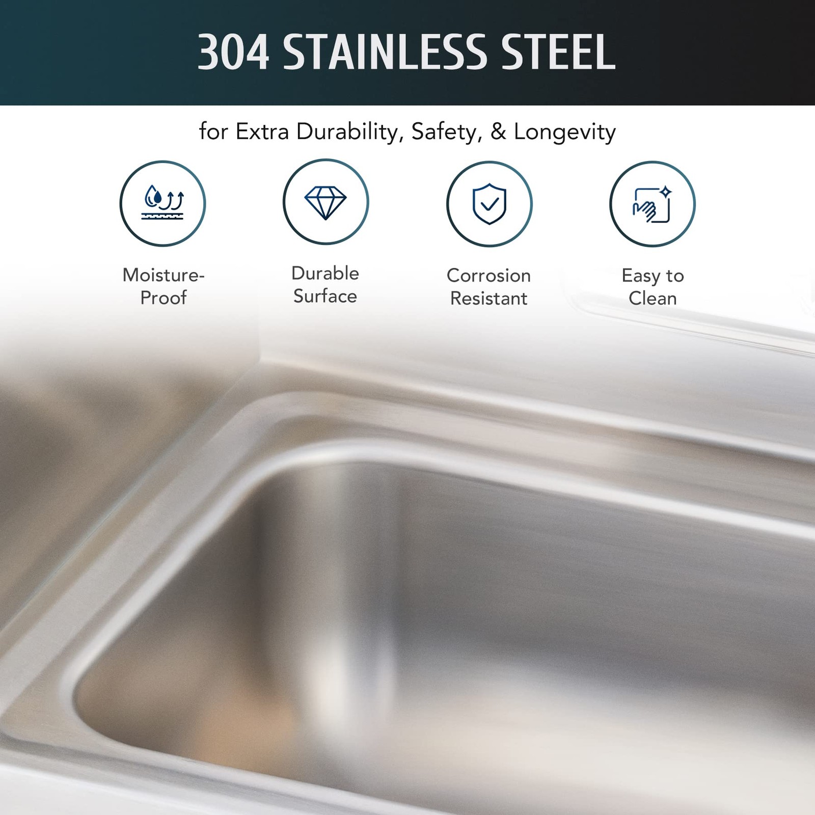 Commercial Hand Sink – NSF Stainless Steel Utility Sink with Gooseneck Faucet