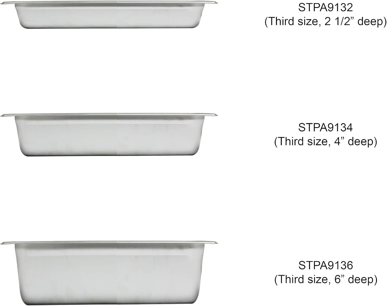 Thunder Group Third Size 4″ DEEP Anti JAM Pans 25 Gauge