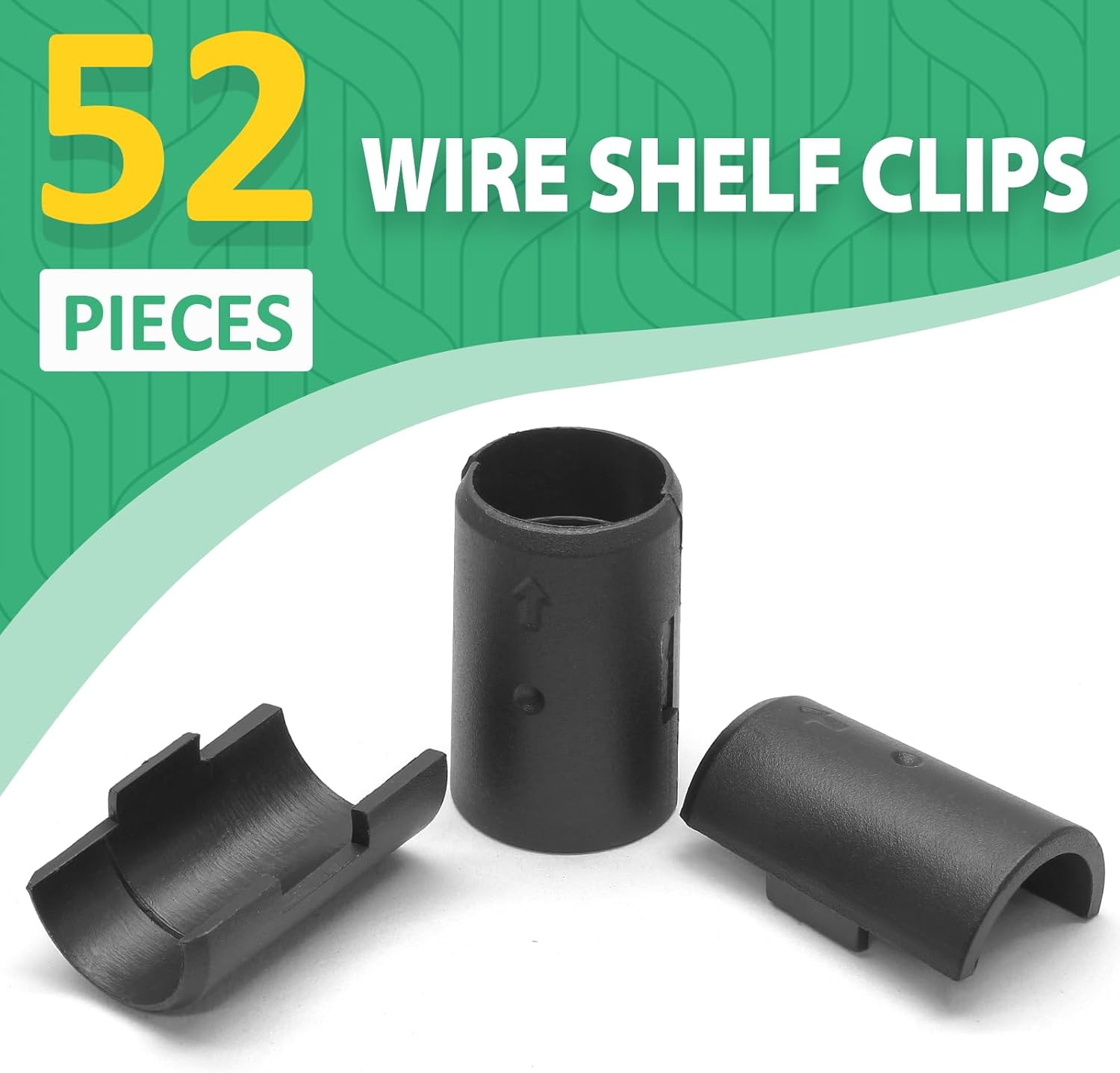 52 Pcs 3/4 Inch Wire Shelf Clips, Plastic Shelf Lock Clips for 3/4″ Post Shelvin