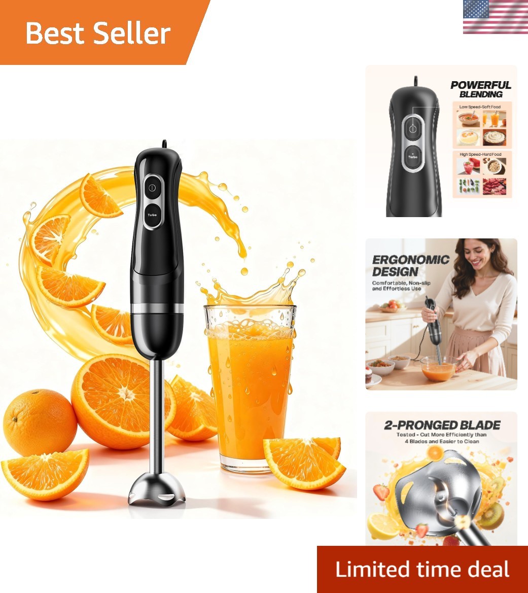 Effortless Corded Electric Stick Mixer – Food-Grade Stainless Steel Hand Blender