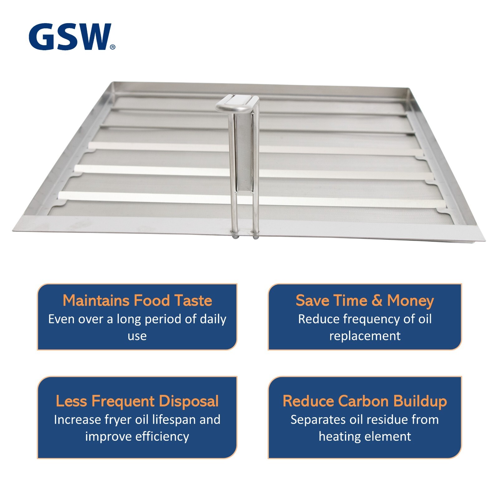 GSW Commercial Stainless Steel Deep Fryer Filter Mesh Skimmer Fryer Strainer