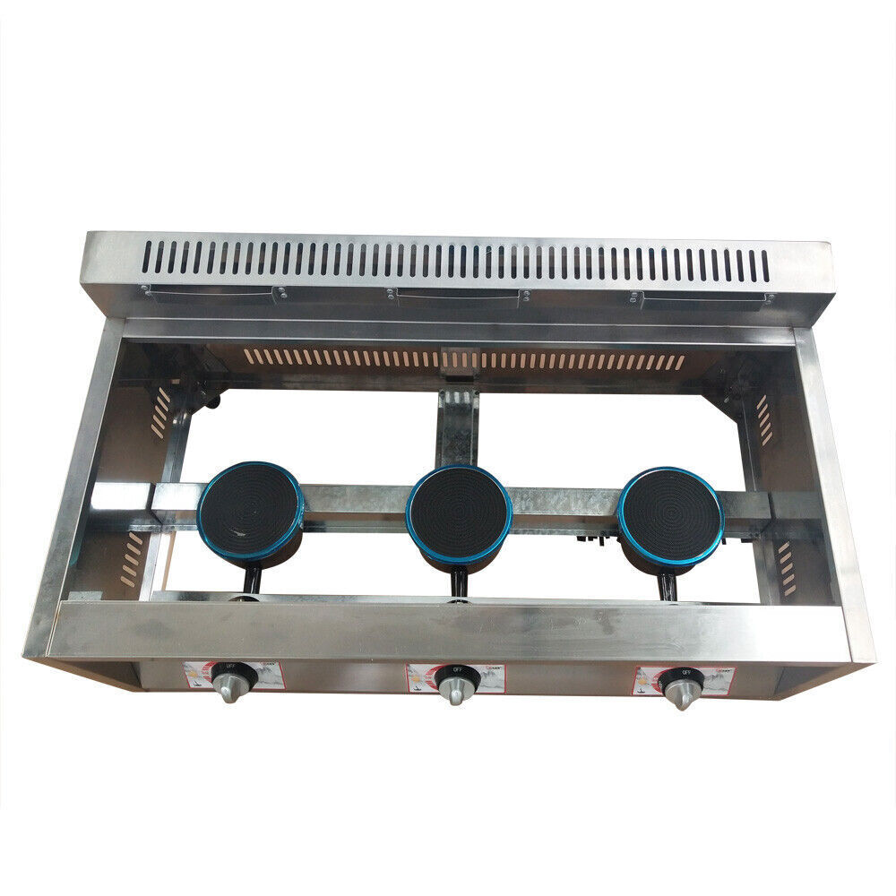 Countertop Deep Gas Fryer 3 Wells Commercial LPG NG Gas Fryer For Restaurants