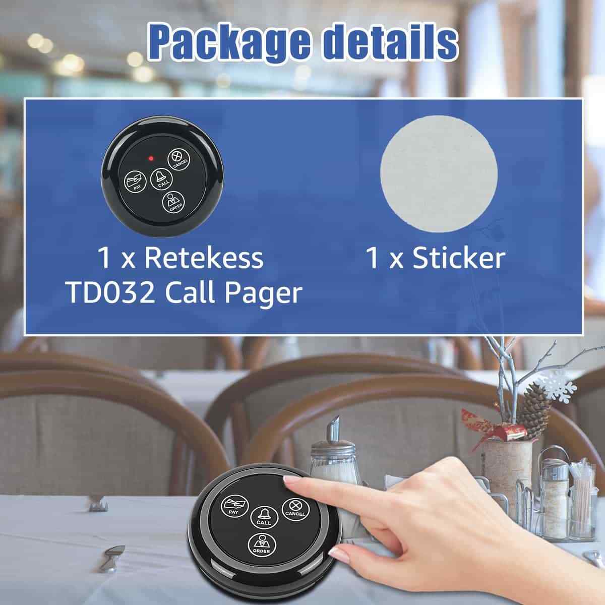 Retekess T128 Restaurant Wireless Calling System Watch Receiver 20 Buttons Cafe