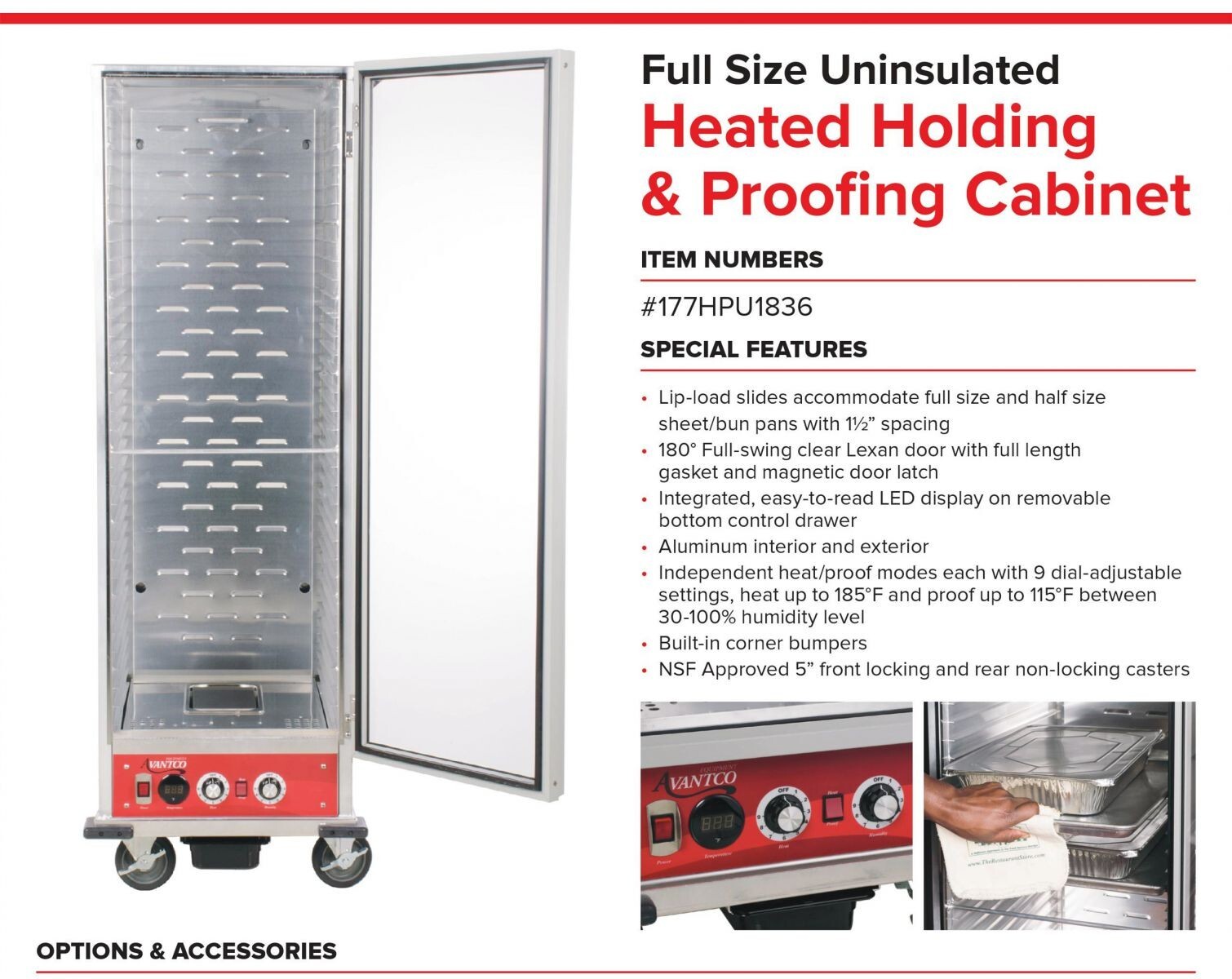 Avantco 20″ Glass Door Warmer Heated Holding Proofer