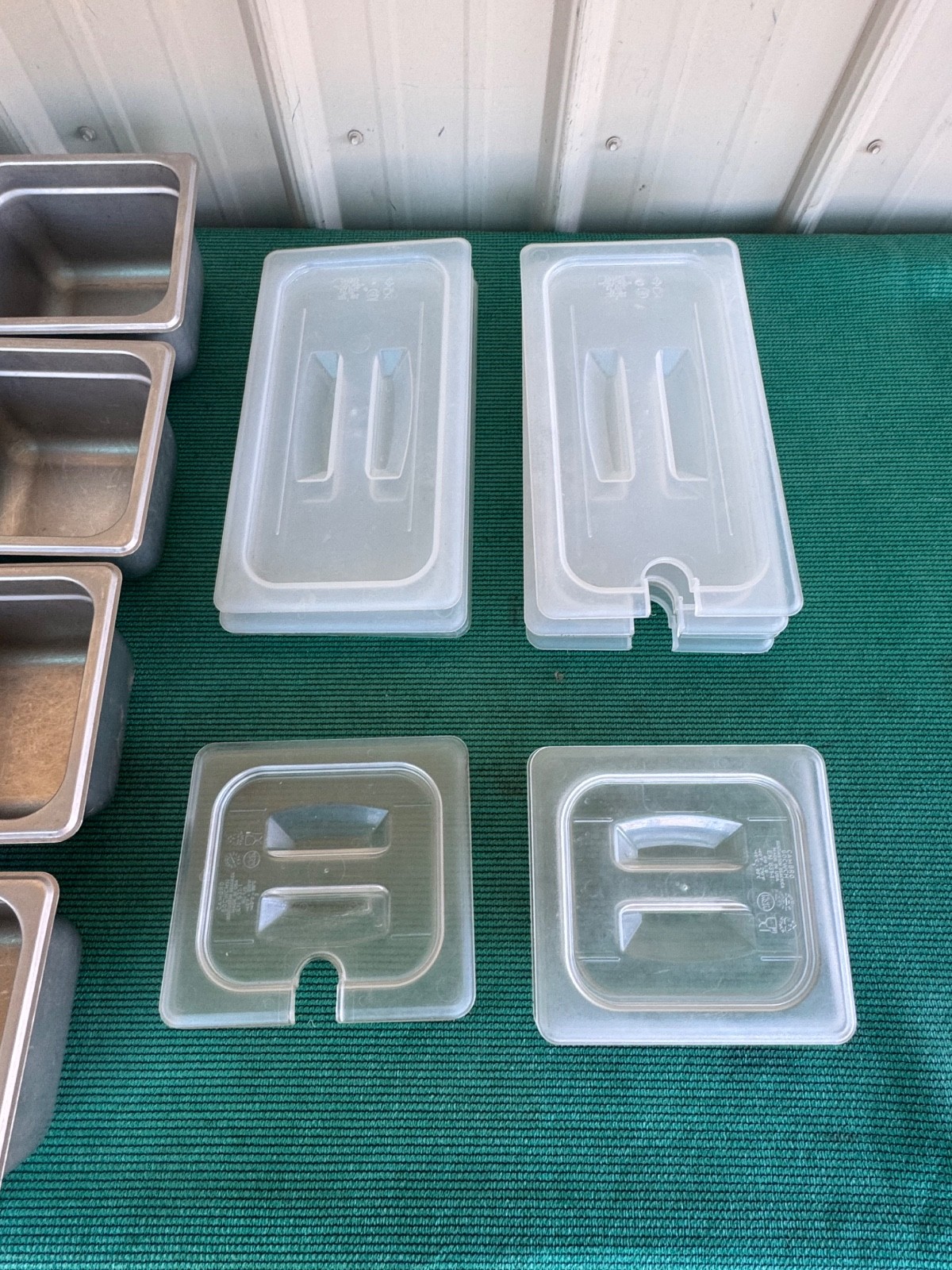 Lot of 11 Stainless Steel 4 inch Deep Steam Table Pans with Lids