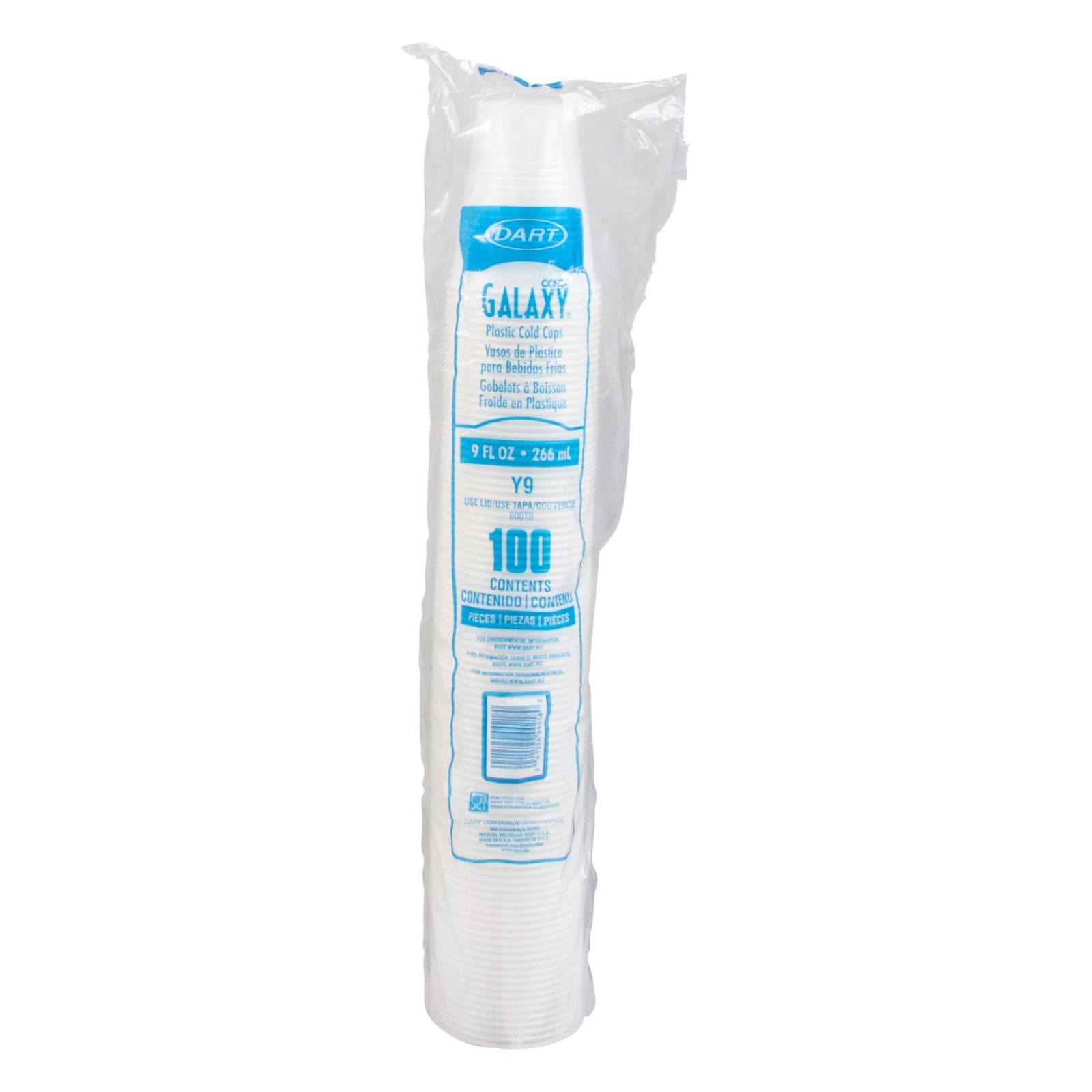 Dart Y9 Conex Galaxy 9 oz Translucent Polystyrene Cold Drink Cups 2,500/Case