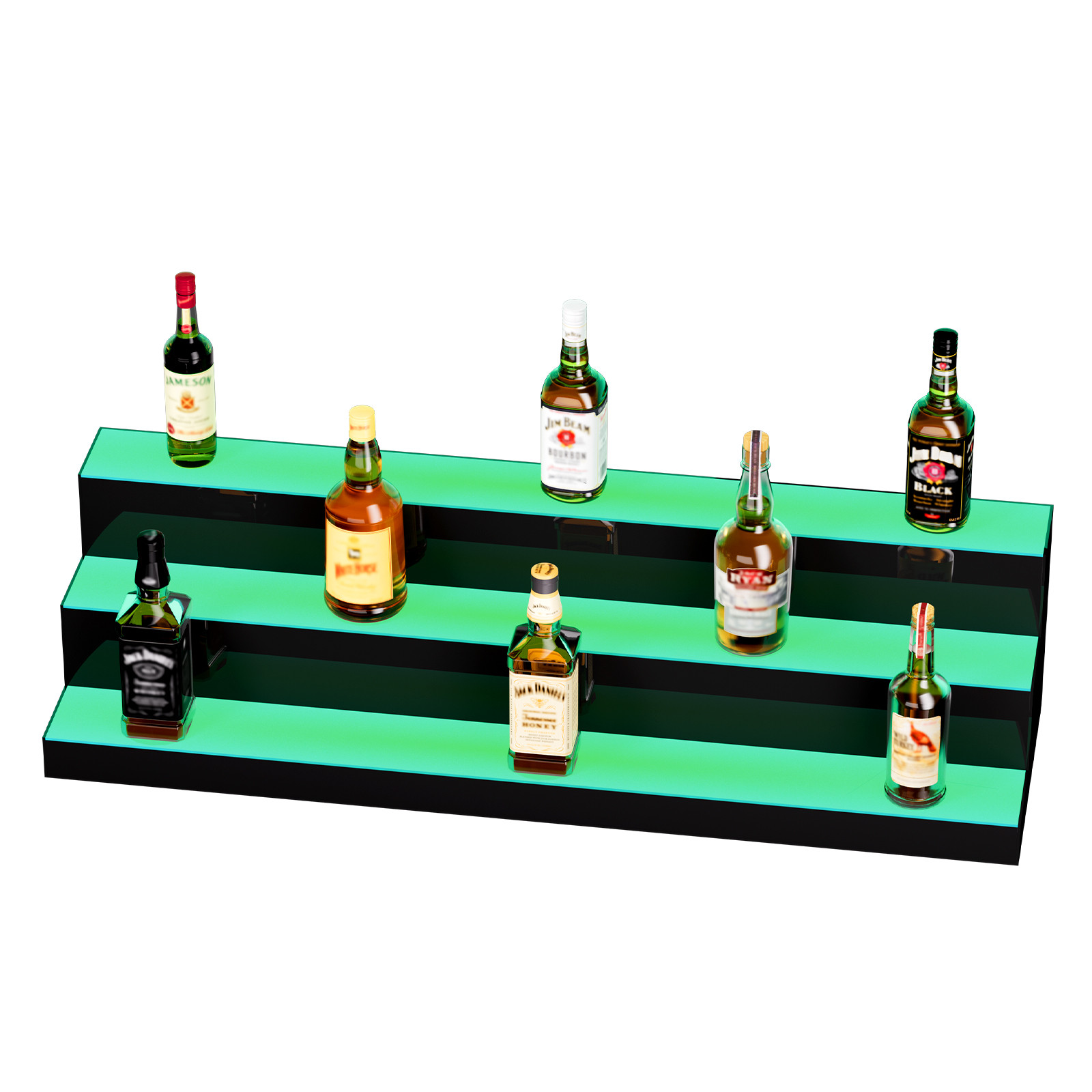 VEVOR LED Lighted Liquor Bottle Display Bar Shelf RF & App Control 40″ 3-Step