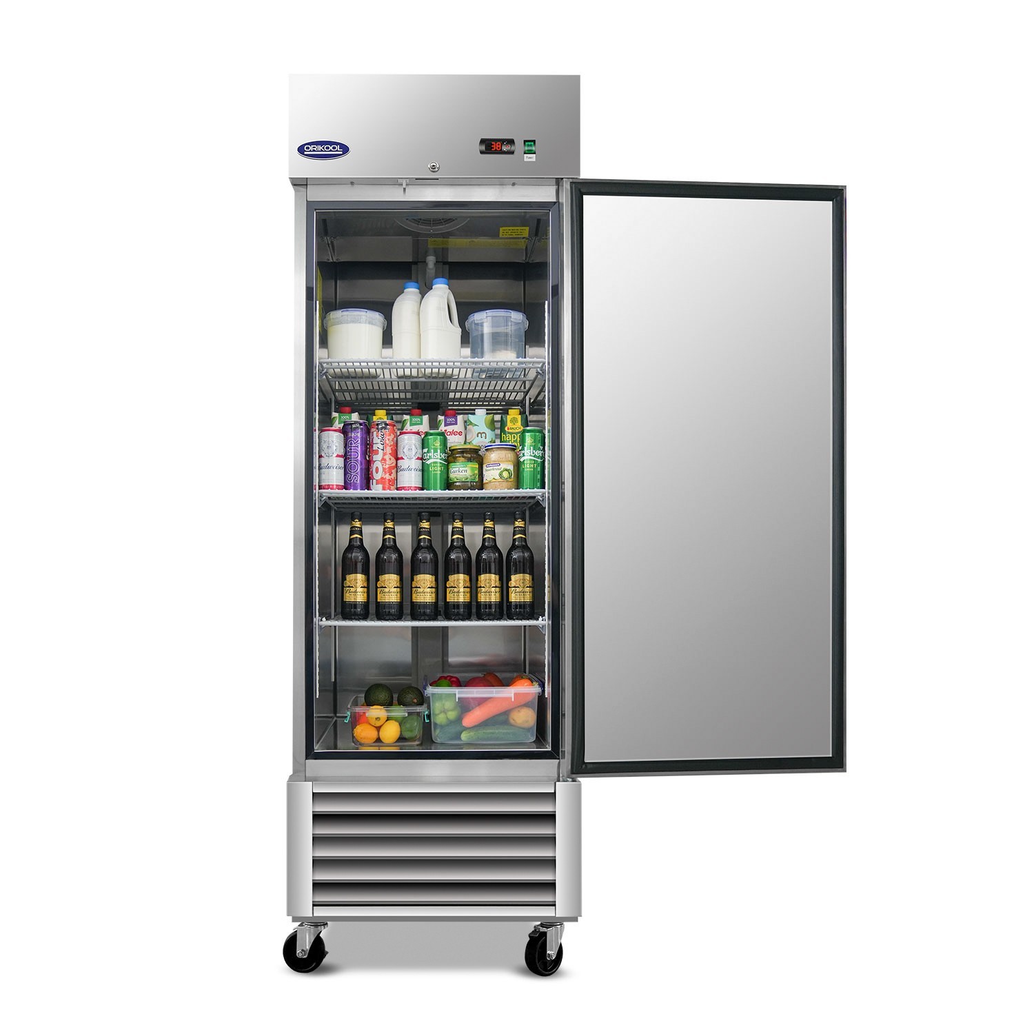 Single-door commercial 27-inch refrigerator,23Cuft Energy-Efficient, Low noise
