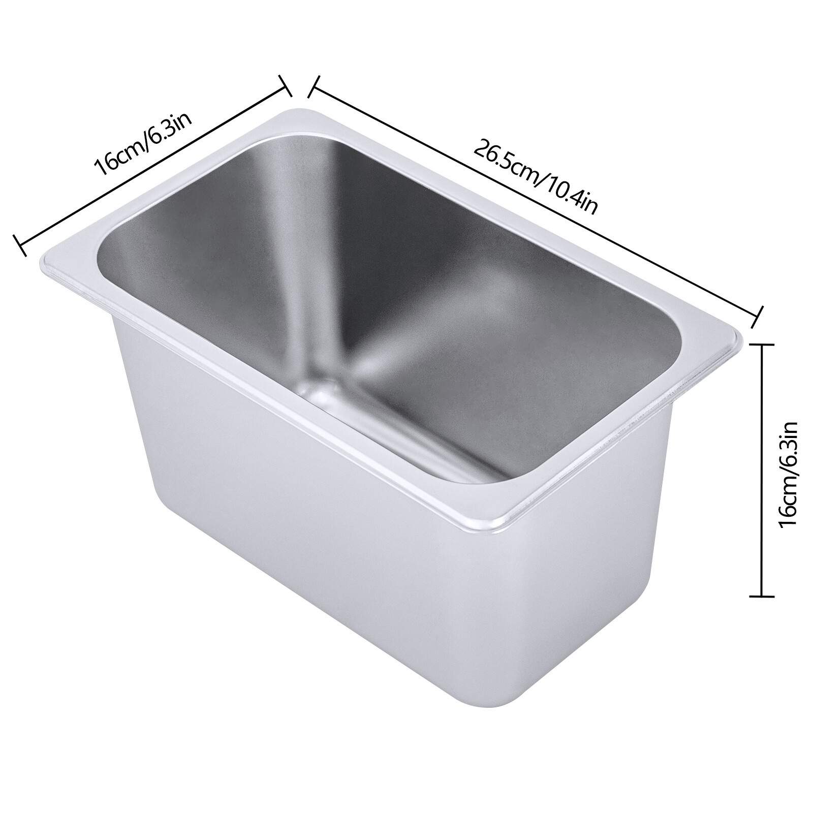 6 PACK 1/4 Size 6″ Deep Stainless Steel Steam Prep Table Hotel Buffet Food Pan