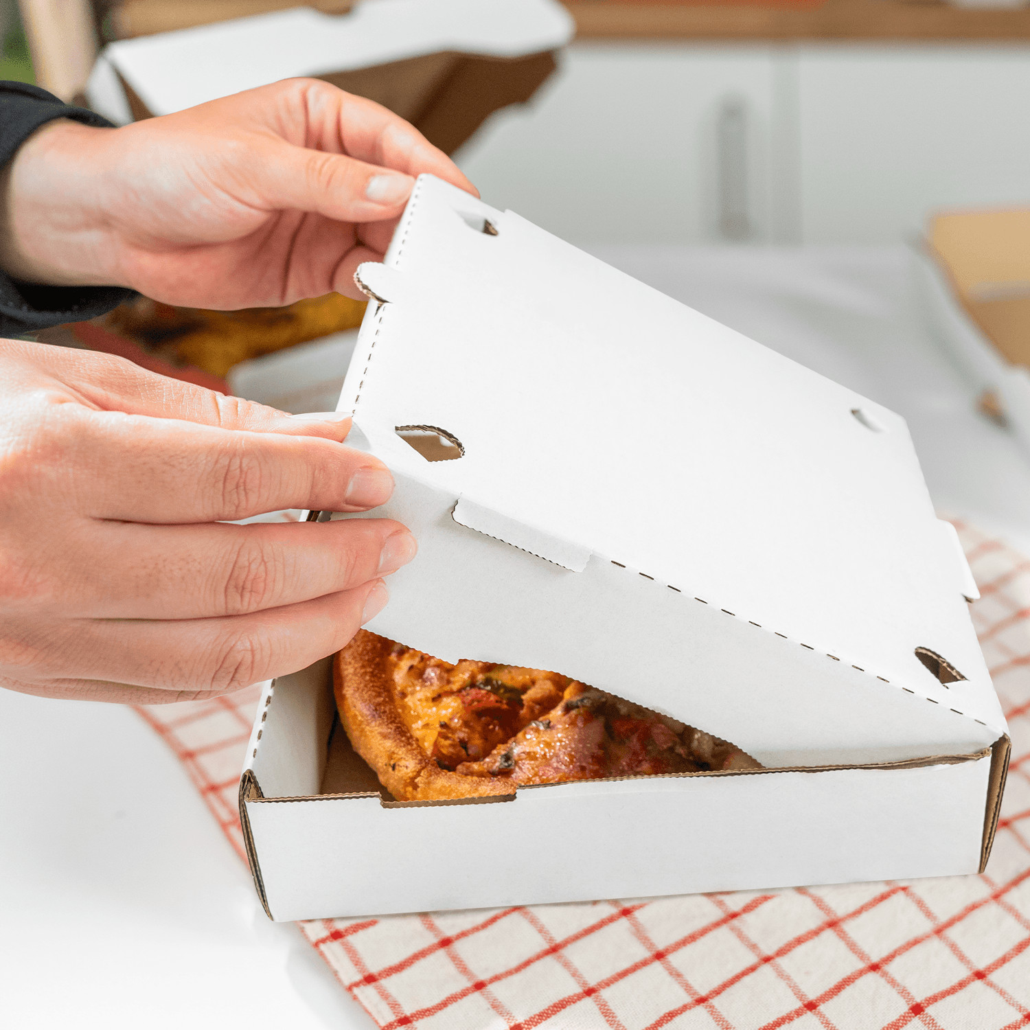 Karat Corrugated Pizza Box, 8»x8»x2», White – 50 pcs, FP-PBF08W