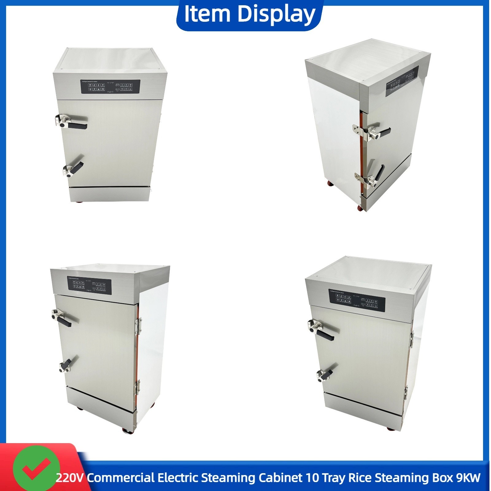 220V Commercial Electric Steaming Box 8 Trays Steamer for Canteens 9kw