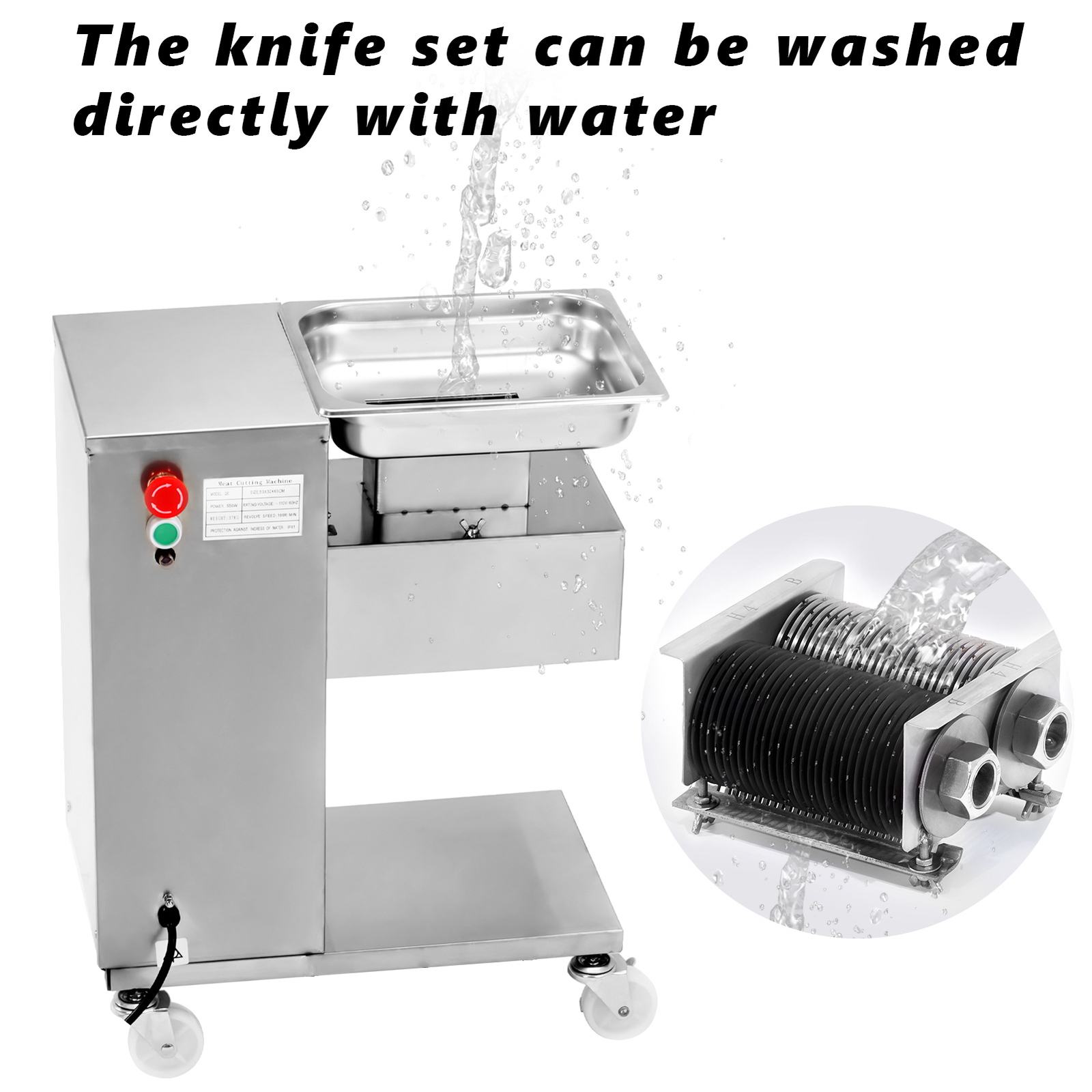 110V QE Meat Cutting Machine Meat Cutter Slicer with 5mm Blade 500KG/H Output