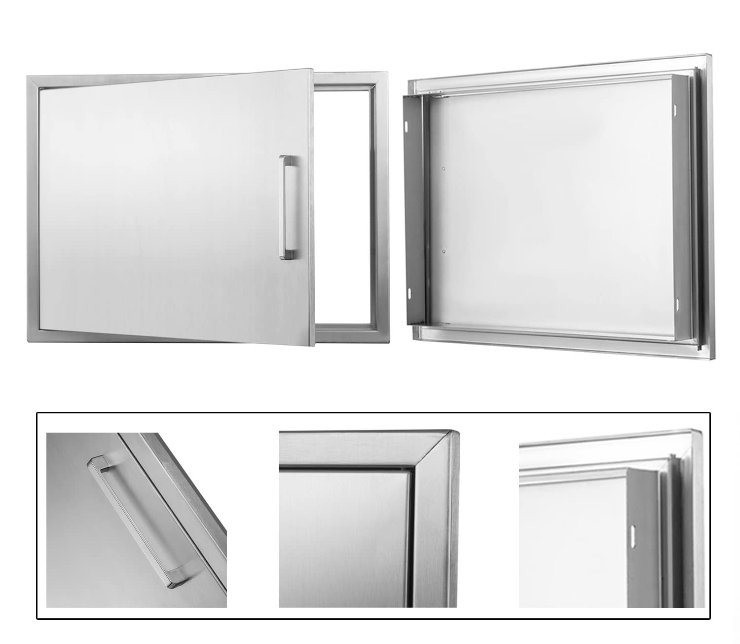 BBQ Access Door Stainless Steel,Overall-Size:20″ by 27W“20H“, Horizontal