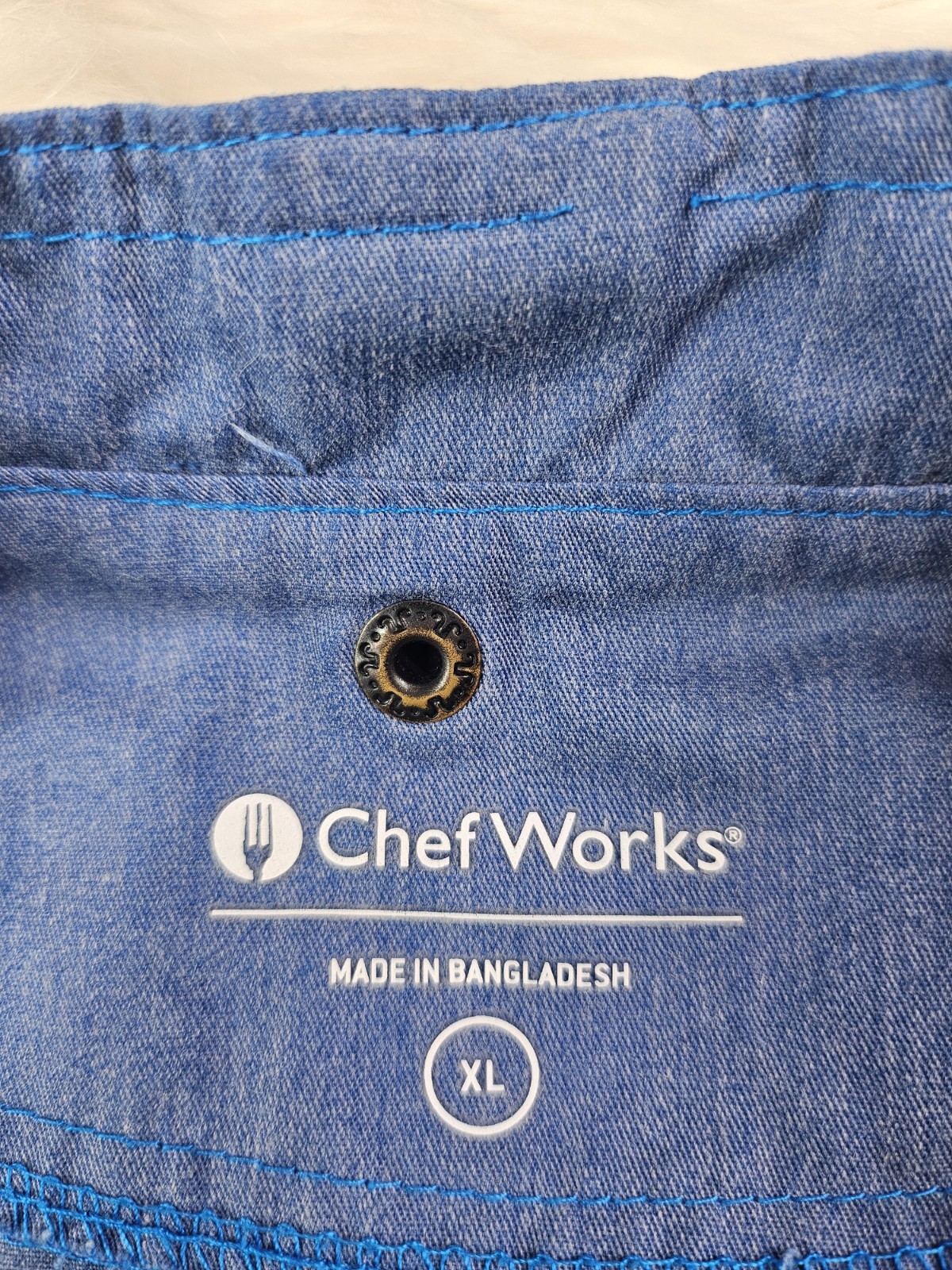 Chef Works Blue Sleeve Chef Shirt Full Front Zipper, SZ(XL) NWOT