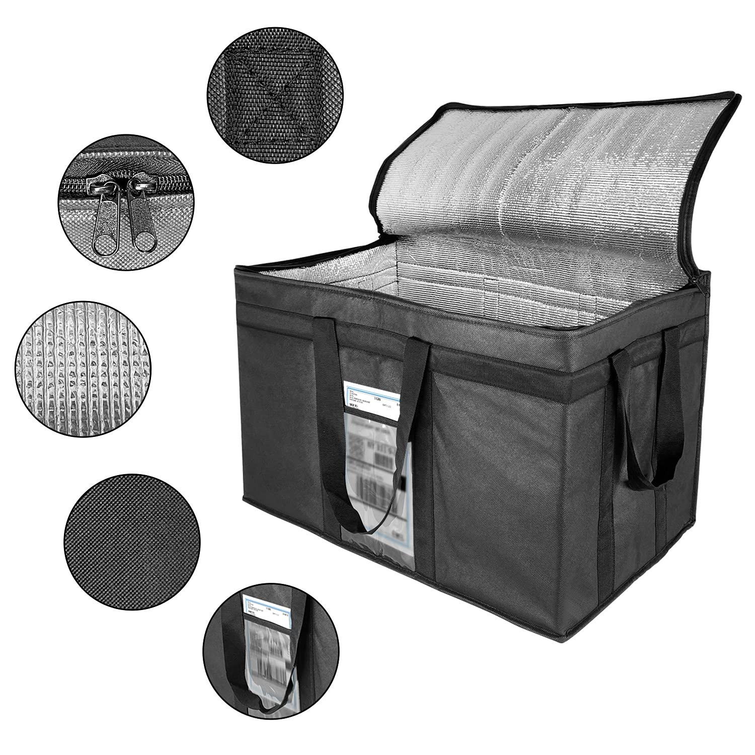 XXX-Large Insulated Collapsible Cooler Bags with Zipper 3X-Large, Black