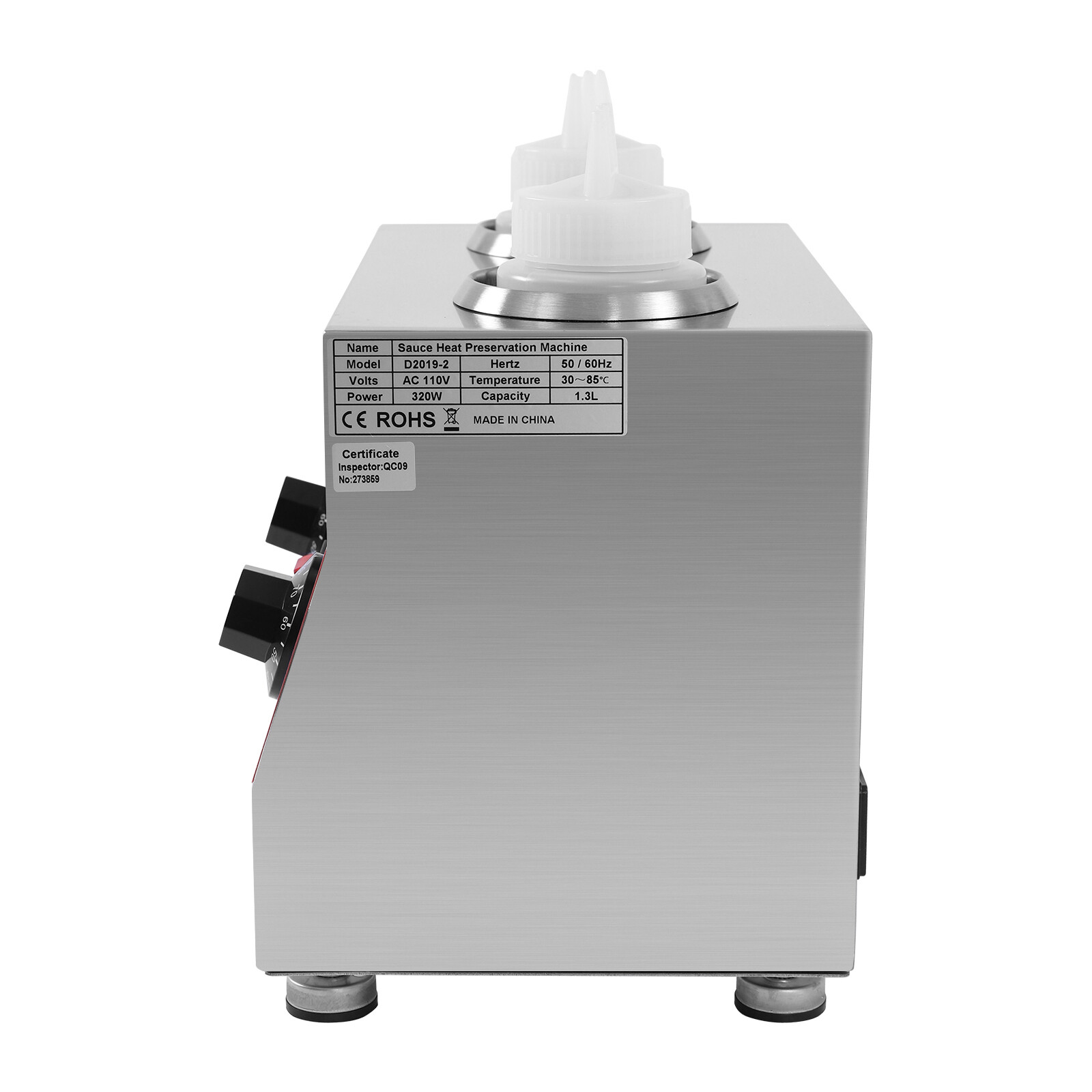 Electric Cheese Sauce Warmer 2 Bottles Chocolate Sauce Warmer 110V 30~85℃