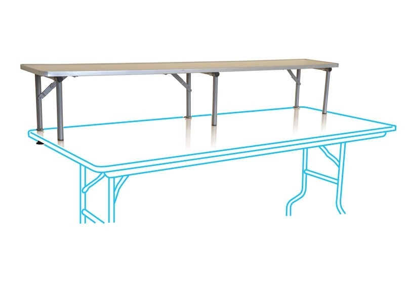 Folding Table Riser 4ft Wood Bar Top with Clamps for Wooden Rectangular Tables