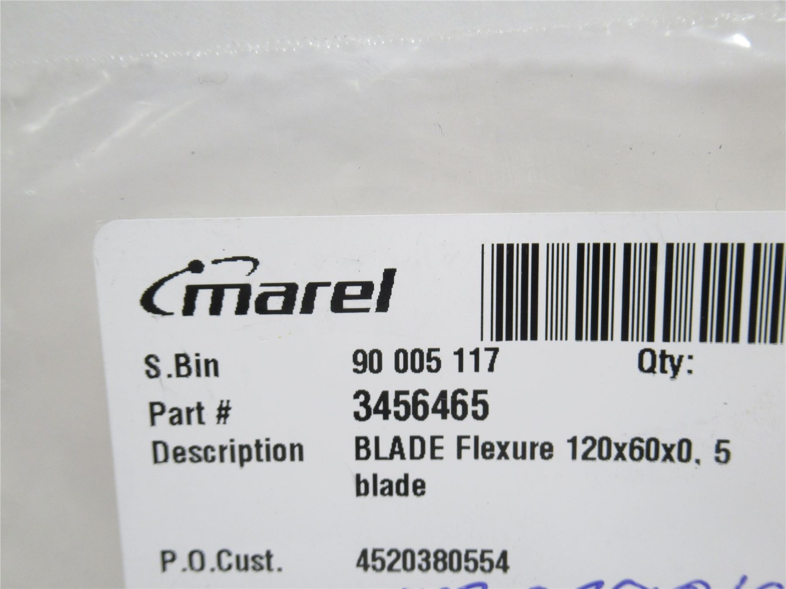 233829 New-No Box; Marel 3456465 Lot-3; SS Blade Fixtures; 120mm x 60mm x 0.5mm