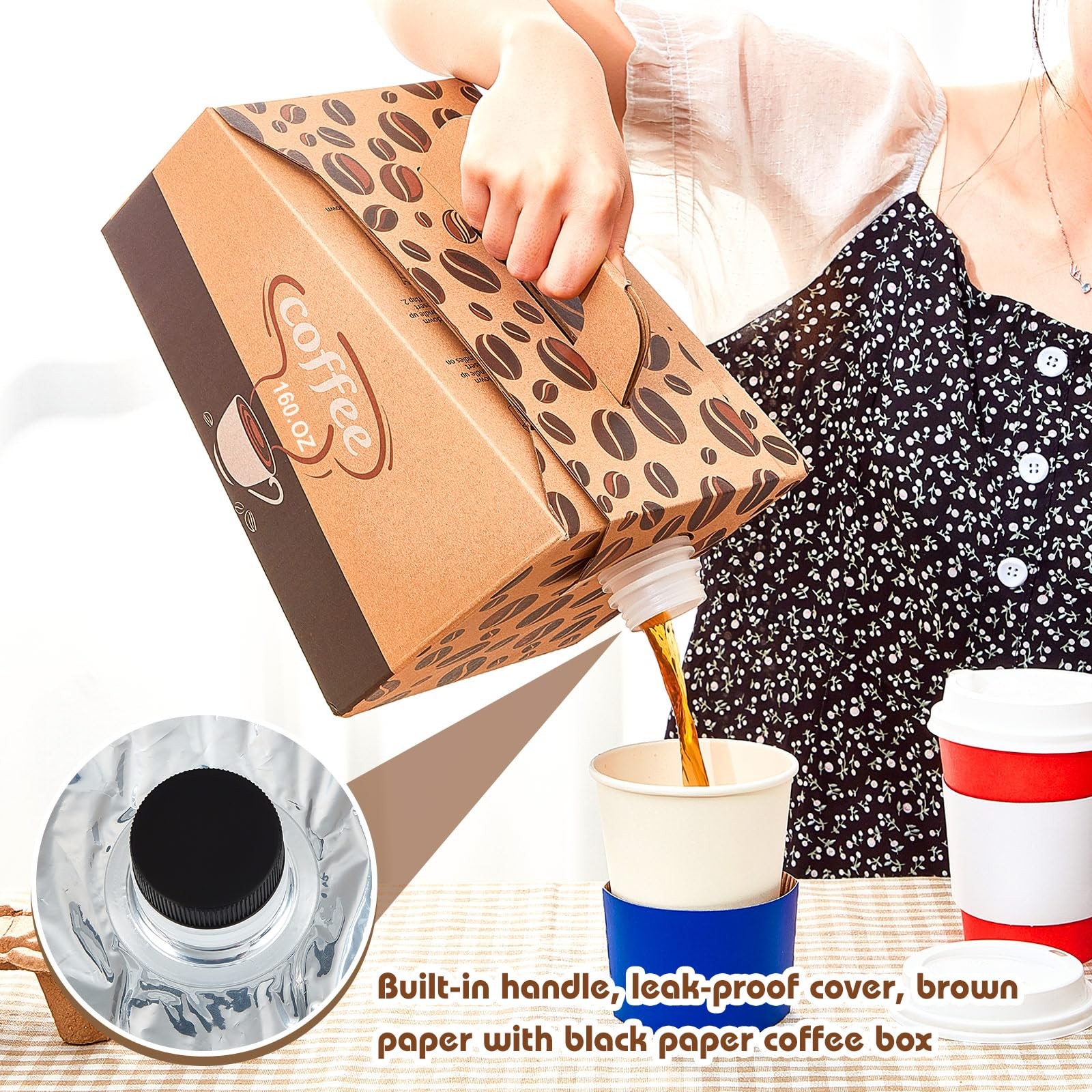 Dandat 10 Pcs 160 Oz Disposable Coffee Dispenser Spout Insulated Cardboard
