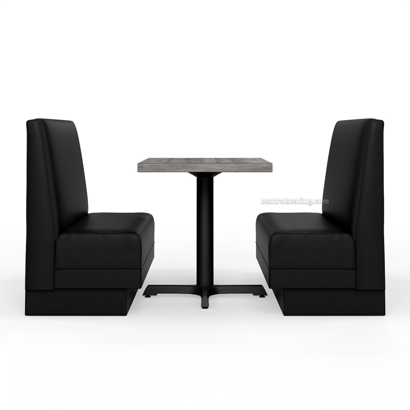 Kitchen Restaurant Booth Seating and Dining Table Set, Black and Grey Color