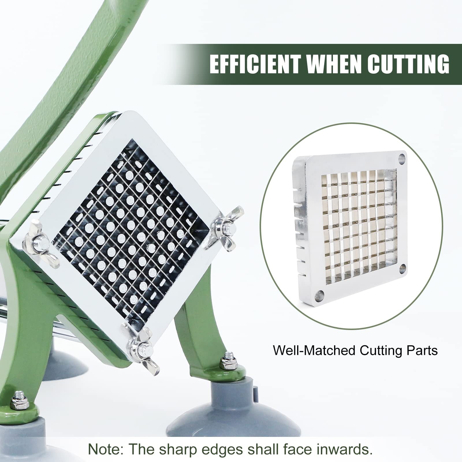 French Fry Cutter with 3/8 Inch Blade, Green 3/8-Inch Blade