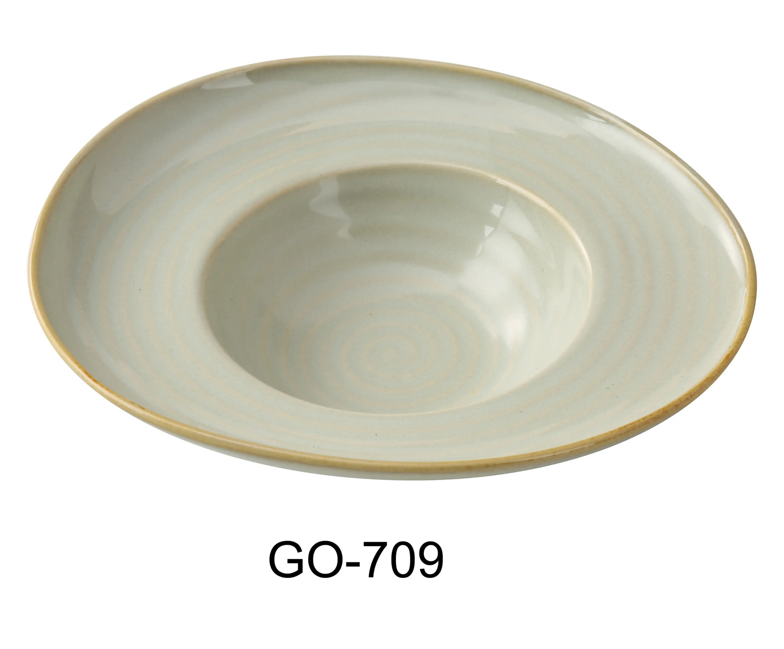 Yanco China GO-709 Golden Coast Earthy Tone Porcelain 10 oz. Dessert Plate