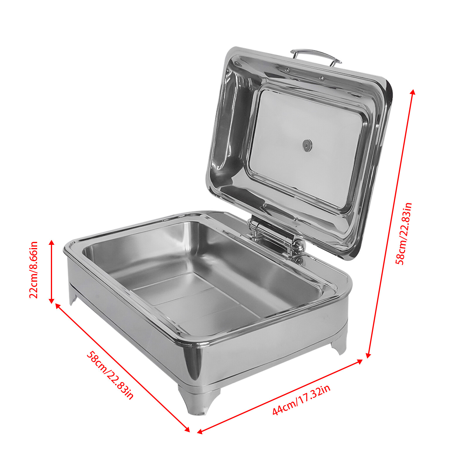 Electric Chafing Dish Buffet Food Warmer 9.5 Quarts Dining Stove Stainless Steel