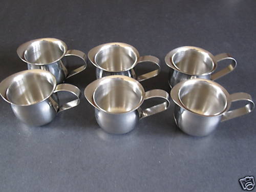 USA SELLER 6 ESPRESSO PITCHERS – 5 OZ BELL CREAMER S/S FREE SHIPPING US ONLY