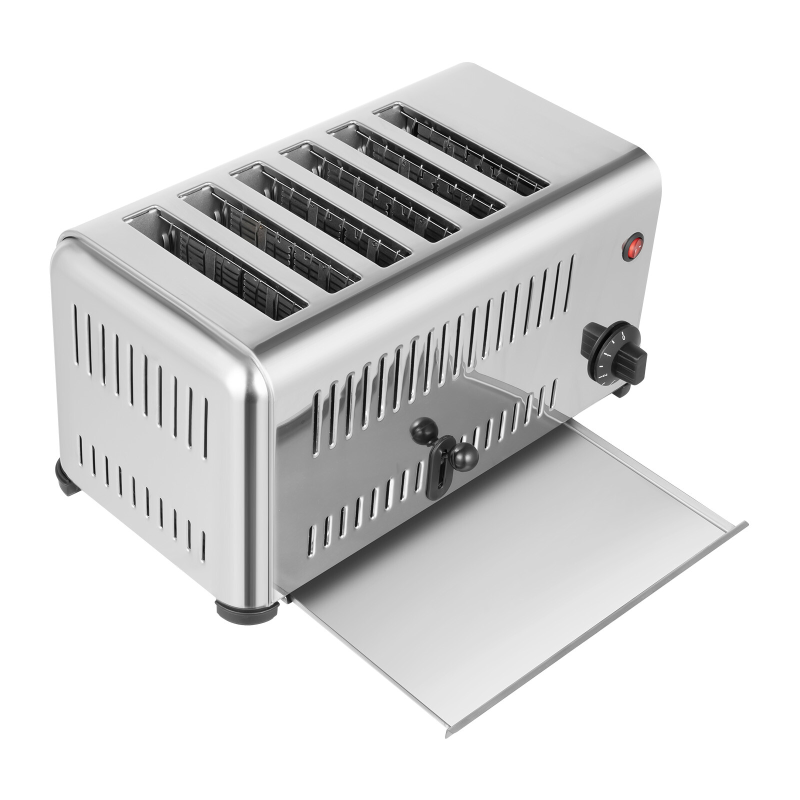 6 Slice Commercial Toaster Extra Wide Slots & Removable Drawer-Type Crumb Tray