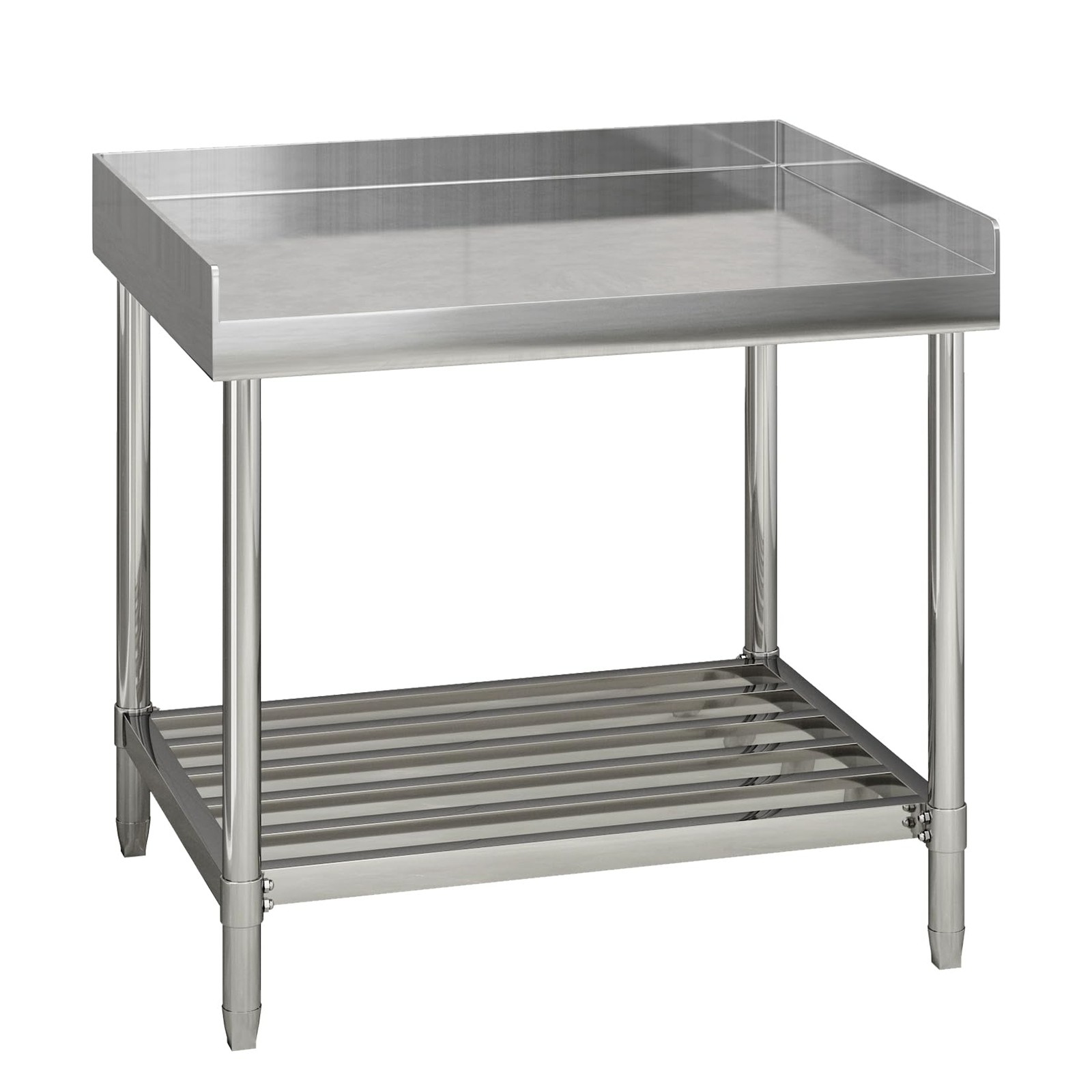 36 x 30/48 X 24 Inch Stainless Steel Table with Backsplash for Prep & Work Home