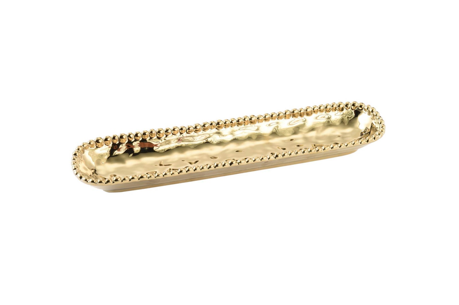 Pampa Bay Porcelain Cracker Cheese and Charcuterie 1.5″ x 3.5″ x 14″, Gold