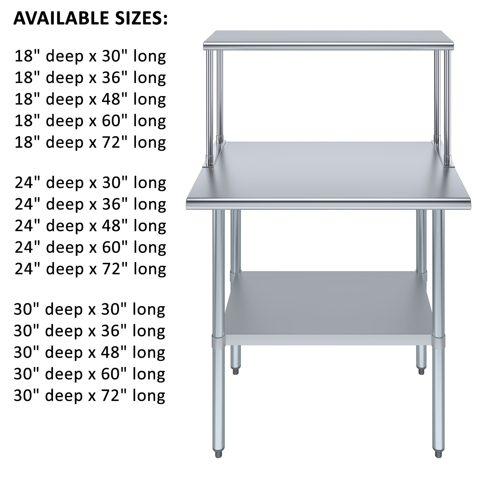 Stainless Steel Table with Single Overshelf | Metal Utility table