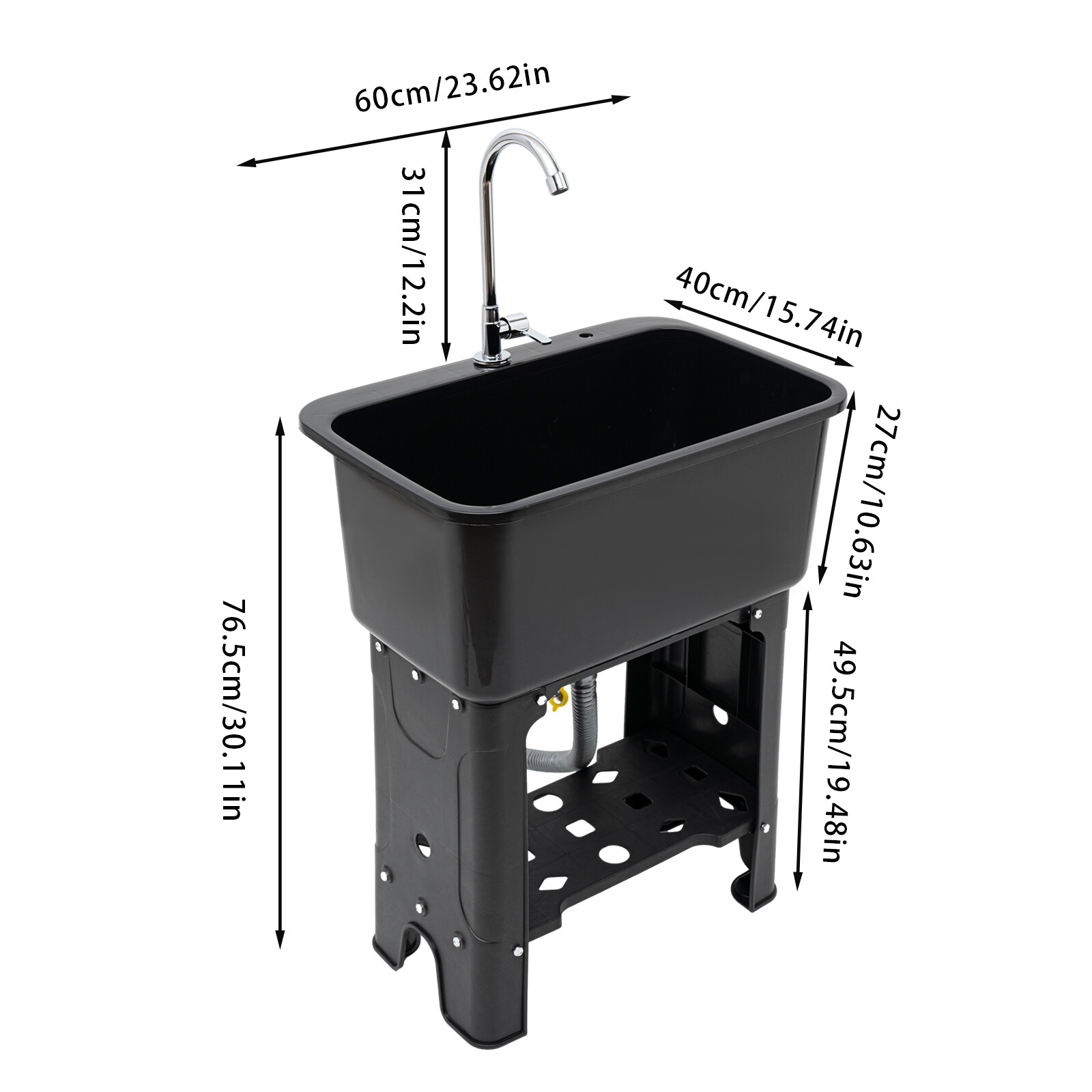 New Modern Utility Sink With Faucet Freestanding Utility Sink with Storage Shelf