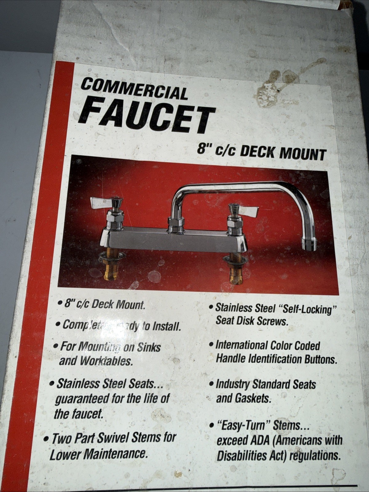 Fisher 3313 8 Inch Deck Faucet with 12 Inch Swing Spout Brand New