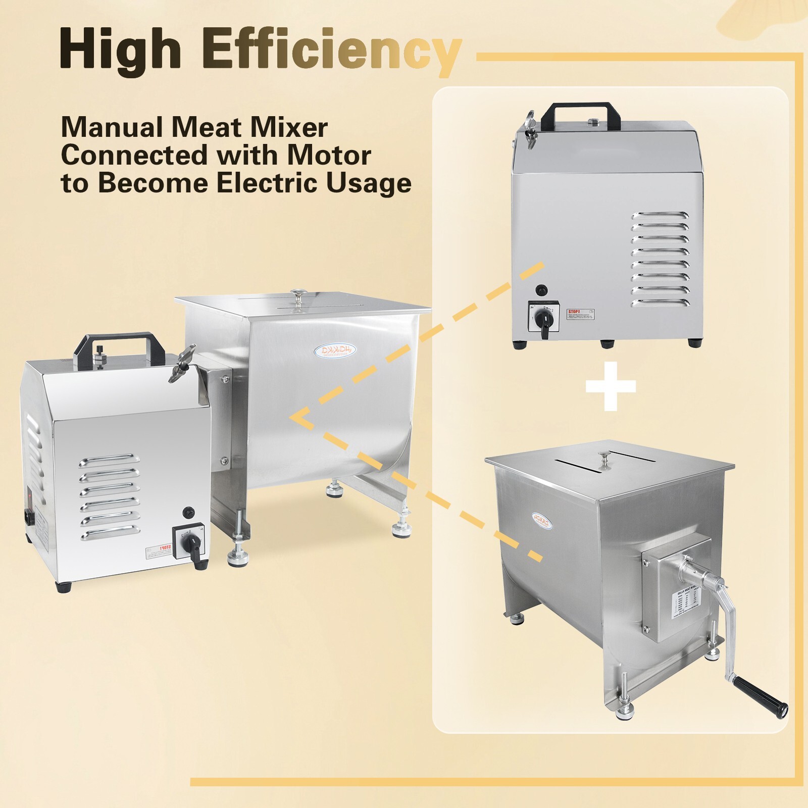 Hakka Commercial 45 Pound/22. 5L Capacity Tank Electric Meat Mixer with Motor