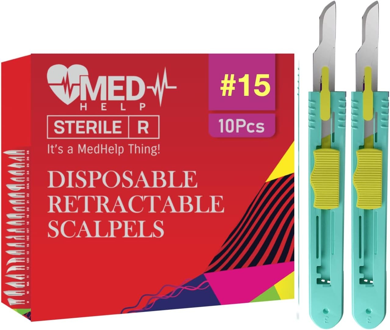 Retractable Disposable Scalpel 15 Disposable Dermaplaning Blades with Plastic