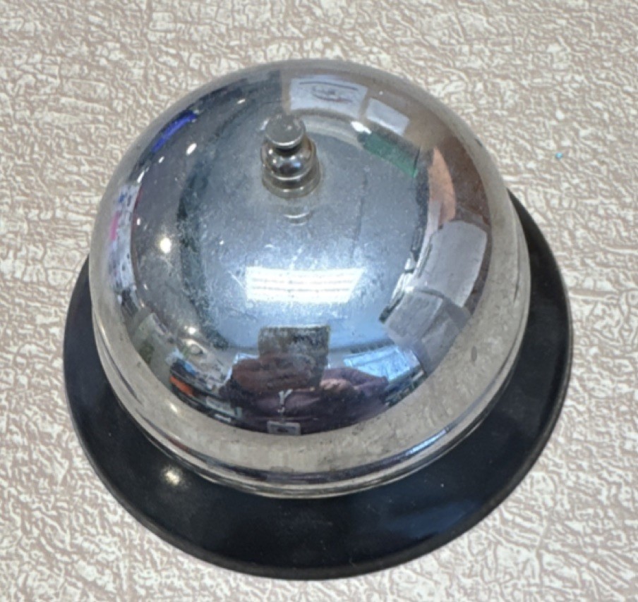 Metal Call Bell Service Bell with Black Base for Tabletop