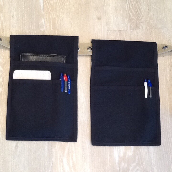 Black I Pad MINI (2Pocket) HDuty Belt Side Hip Apron Waiter Waitress Money Pouch