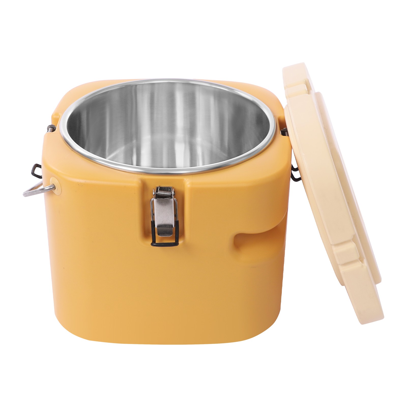 16L Commercial Insulated Soup Container Stainless Steel Portable Ginger Yellow