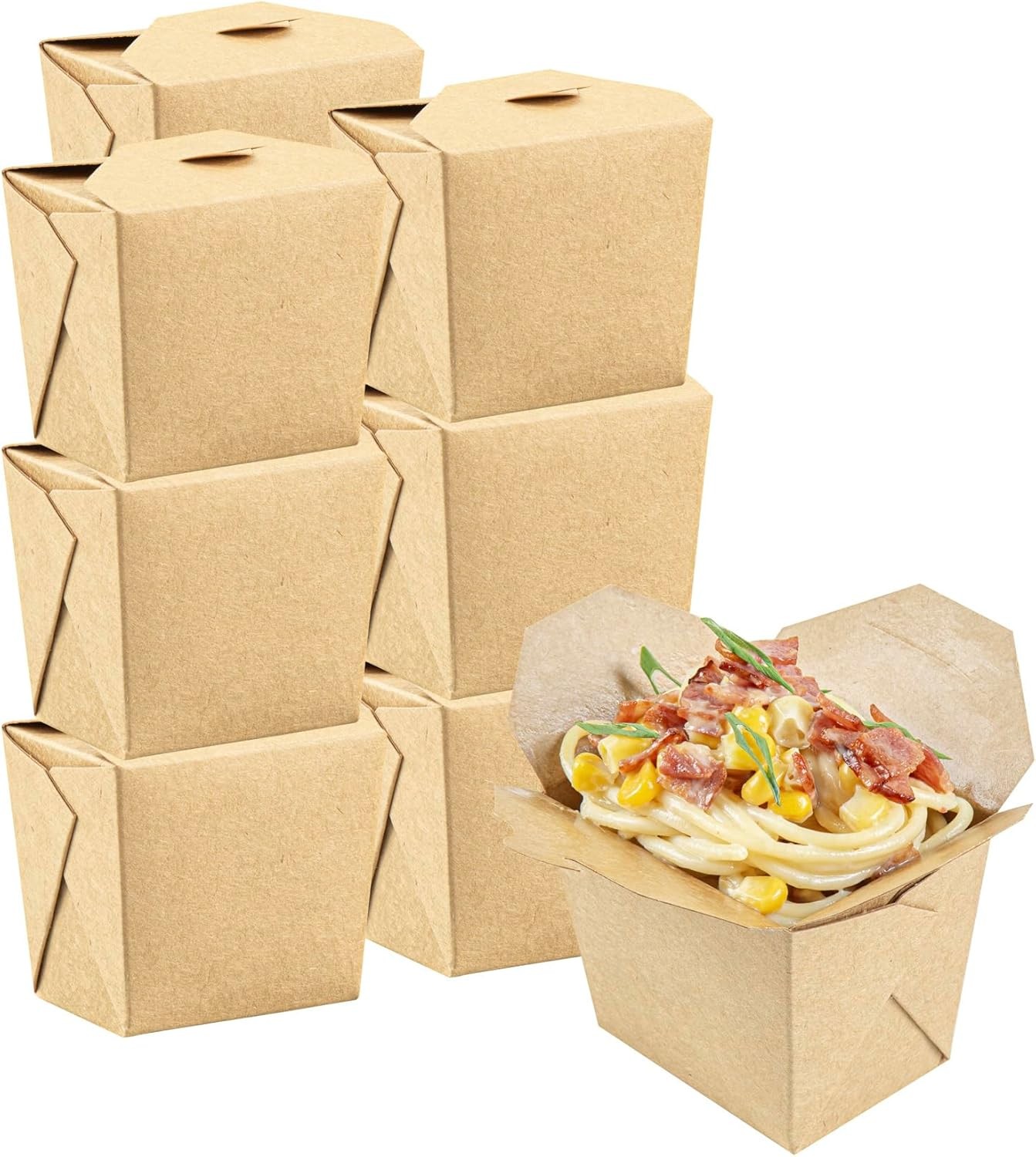 Bio Tek 8 Ounce Chinese Take Out Boxes 25 Greaseproof Food To Go Boxes Tab-Lock