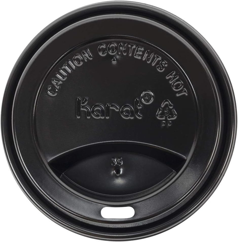 Karat 10-24 Oz. Coffee Cup Sipper Dome Lid – Black (90Mm) – 1,000 Ct