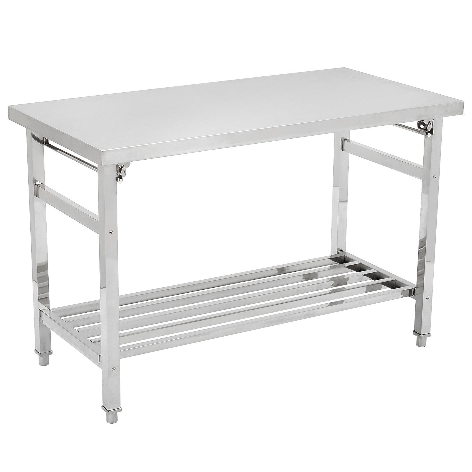 Folding 47″x24″ Kitchen Restaurant Work Prep Table Stainless Steel w/ Undershelf