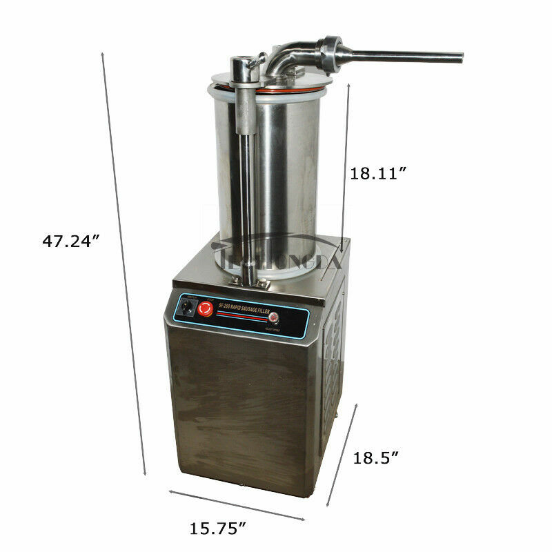 Stainless Steel 110V 26L Hydraulic Auto Sausage Stuffer Filler 3 Enema Nozzles