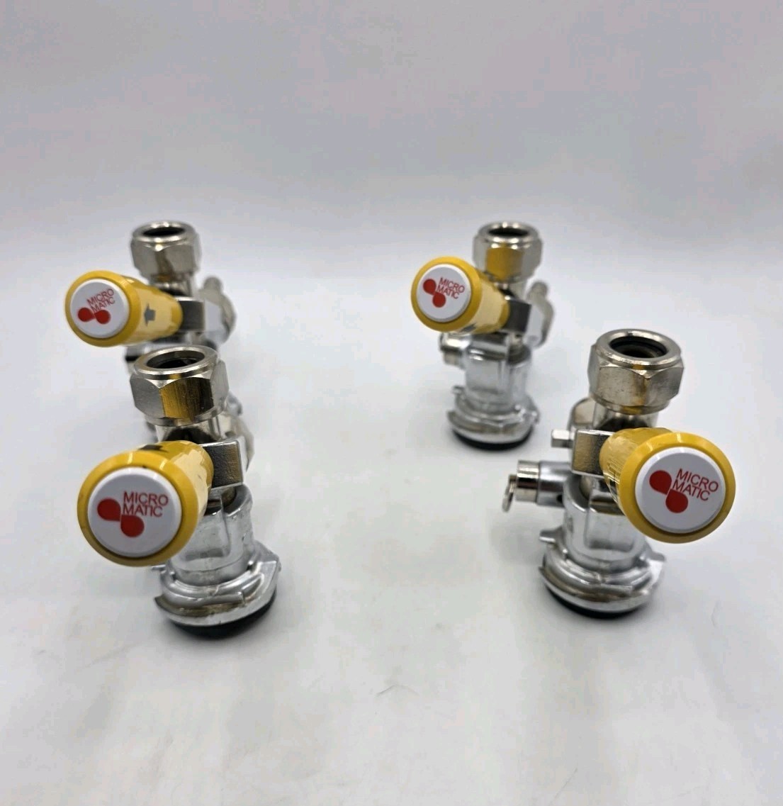 4 Micro Matic US Sankey Brass Keg Coupler – D System – Value – Yellow Lever