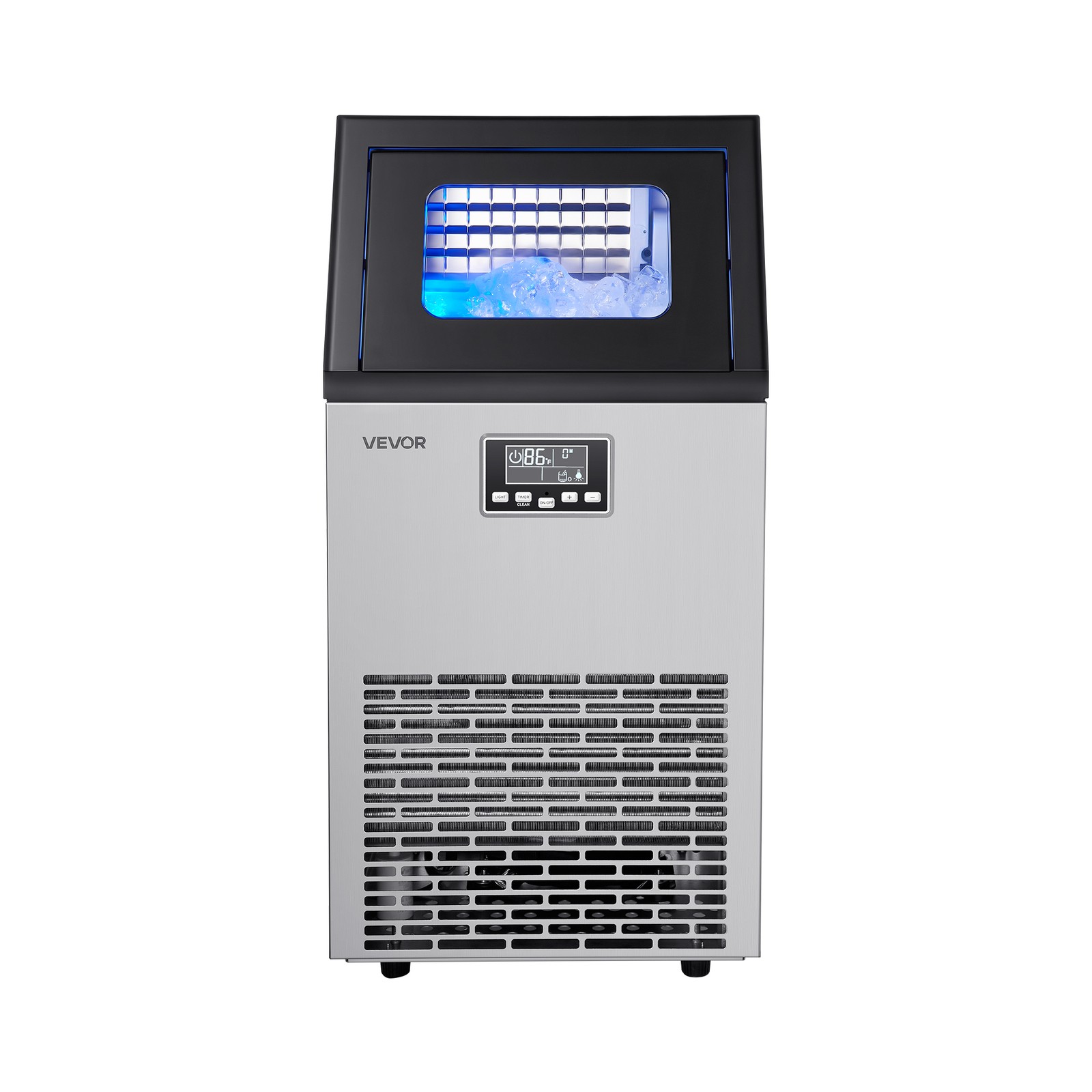 VEVOR Commercial Ice Maker 100lbs/24h Ice Machine 28Lbs Storage Bar Restaurant