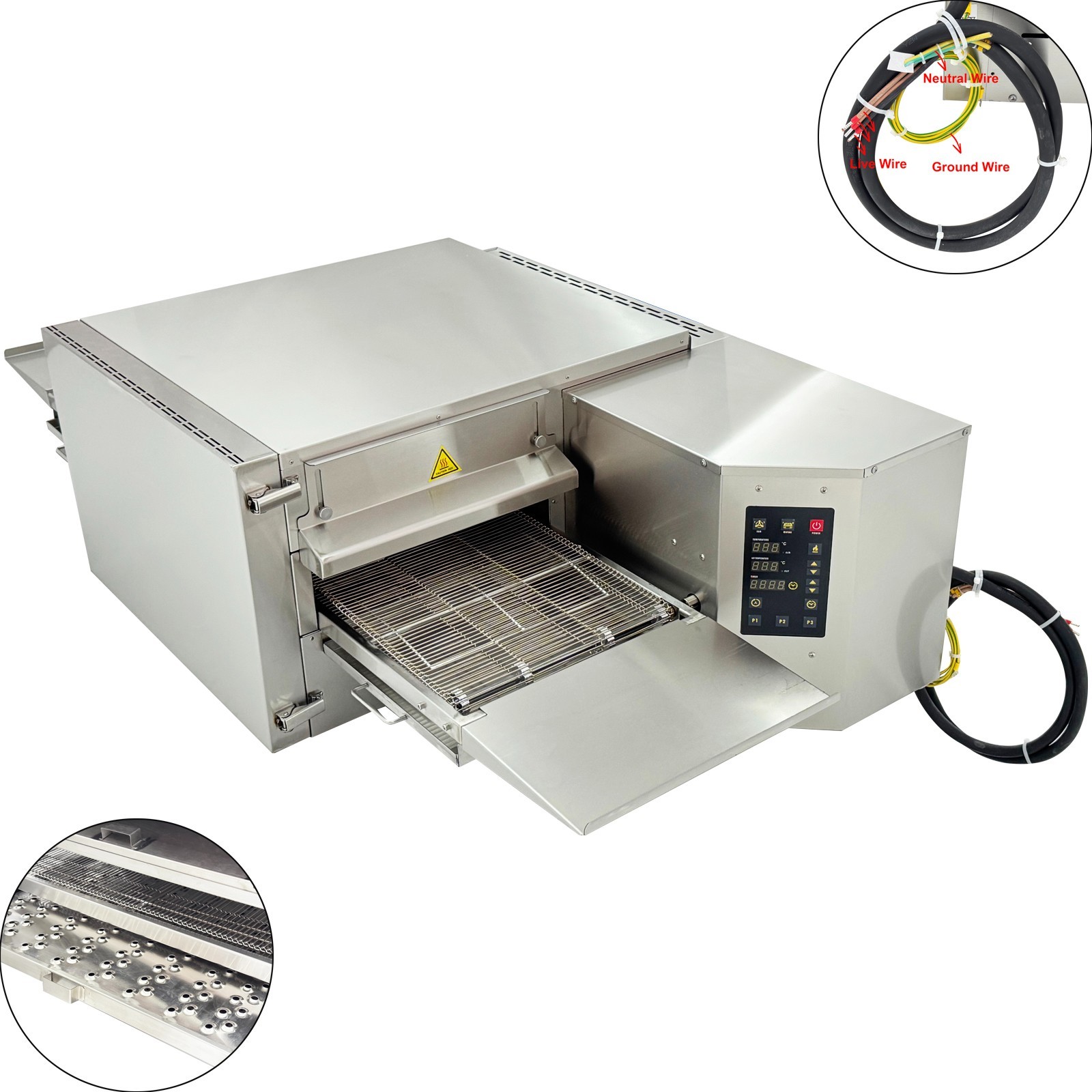 220V 3PH Countertop Conveyor Pizza Oven 15″ Commercial Baking Electric Oven 9KW