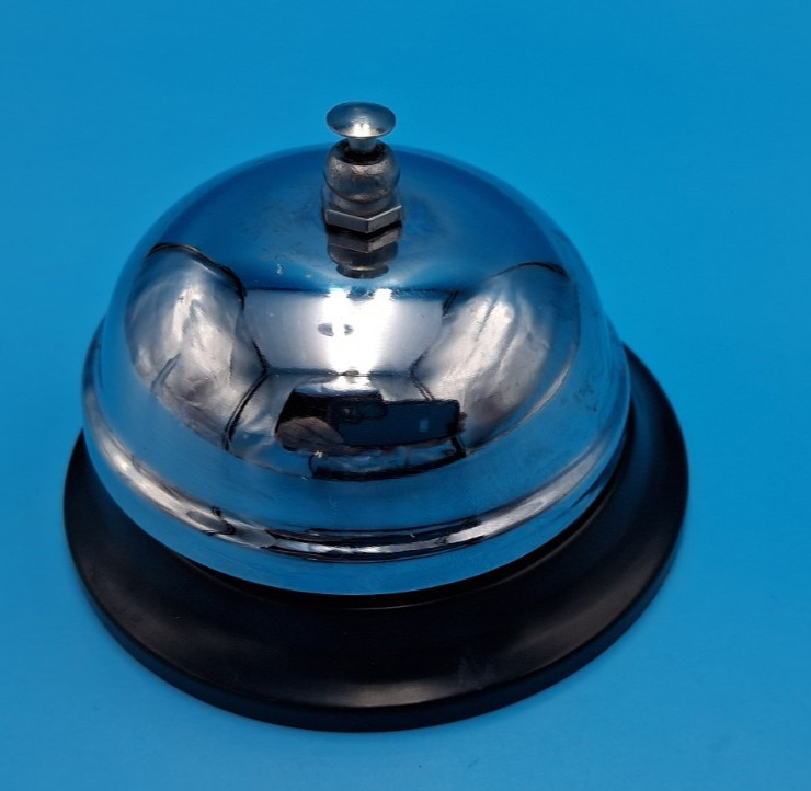 Ring For Service Counter Call Bell Hotel Desk Reception Store Bell Chrome/Black