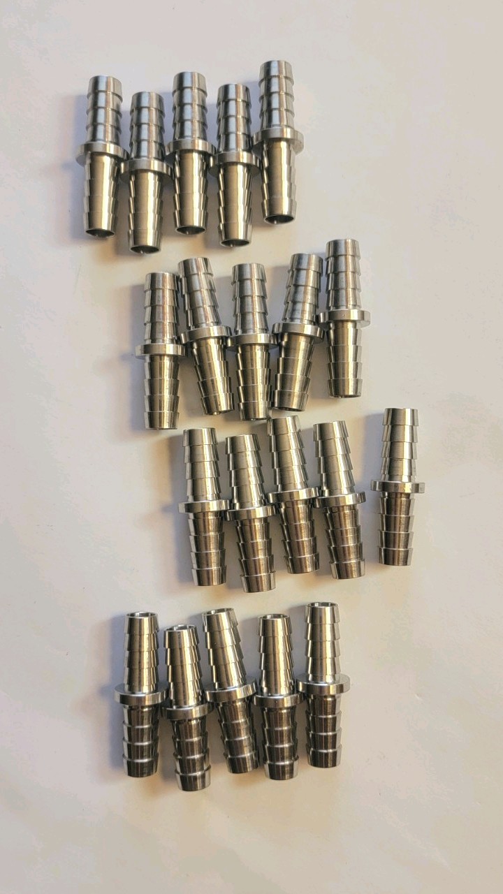 3/8 Stainless Steel Splicer Connector Barbed Fitting, 20-pack